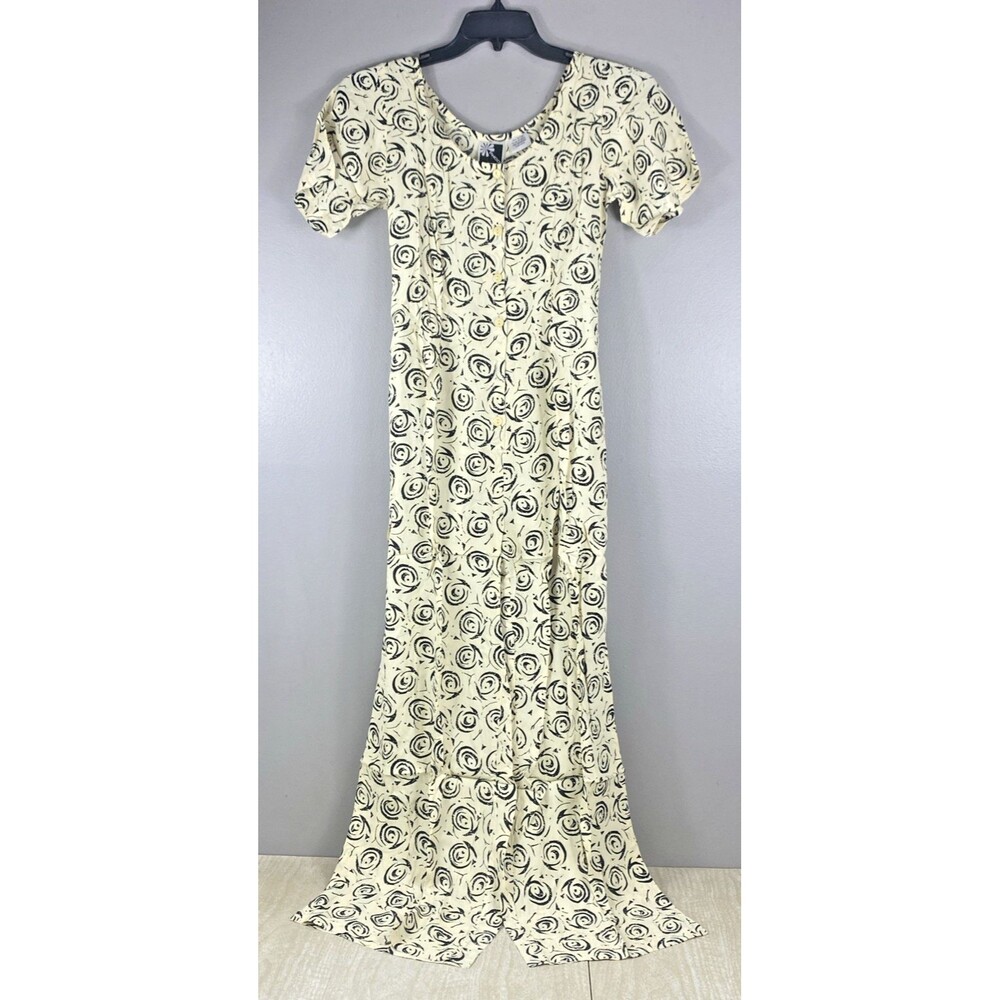PHOOL Women's Yellow Jumpsuit Romper Swirl Spiral Pattern Sz S Style A 5005 NWT